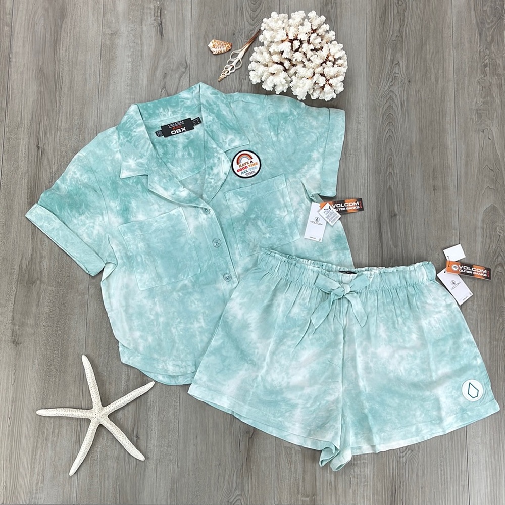 🌴🔆VOLCOM- OBX SARAH SHIRT SHORT MATCHING SET🔆🌴 - Picture 2 of 15